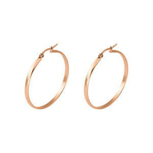 Vente en gros pas cher boucles <span class=keywords><strong>d</strong></span>'oreilles créoles plates 20/30/40/50/60mm en acier inoxydable sans <span class=keywords><strong>d</strong></span>écoloration <span class=keywords><strong>or</strong></span> <span class=keywords><strong>noir</strong></span> 3mm boucles <span class=keywords><strong>d</strong></span>'oreilles simples pour femmes - Product Image 3