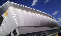 Structure membrane métallique, toit de tissu revêtu de PVC, imperméable, pvc