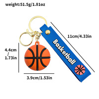 Classic Alloy Acrylic+PVC Electronic Key Finder Lightweight Mini Ball Keychain Basketball Football Rugby Charm for Backpacks