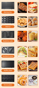 Hộ gia đình nhà sản xuất bánh sandwich đa chức năng mới 2 lát điện cảm ứng mát mẻ nướng Báo Chí tấm ăn sáng Waffle bánh mì nướng bánh mỳ - Product Image 4