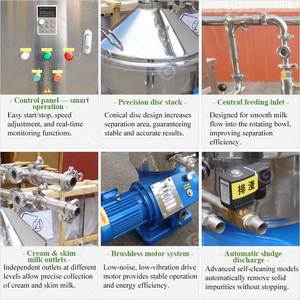 Indiano pequeno automático manteiga leite laticínios creme skimmer centrífugo clarificador separador 140 200 5000 litros por hora - Product Image 4