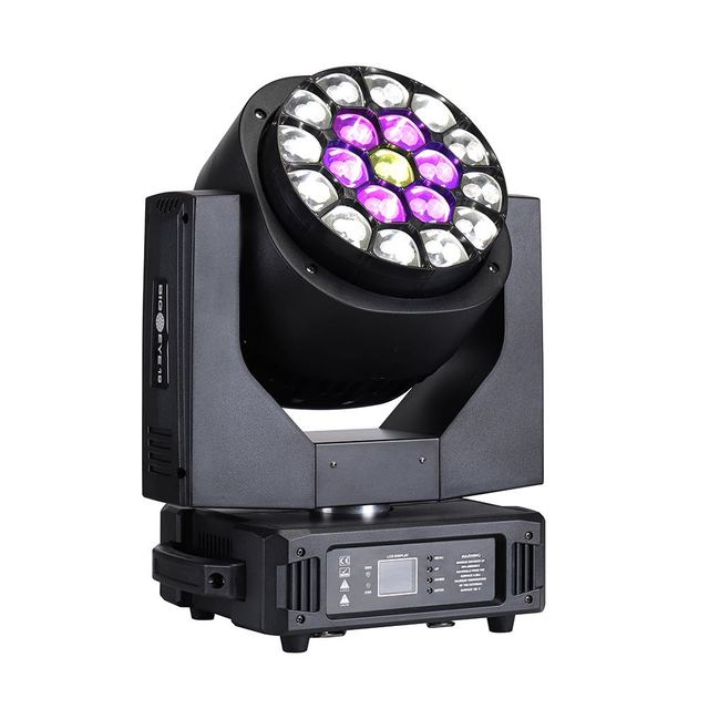 19*15w With Zoom Bee Eye Led Moving Head Light Beam Spot Wash 4 in 1 Moving Head Light