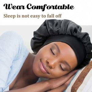 Bonnet en satin pour femme avec bande élastique douce – Utilisation quotidienne, plage, extérieur, toutes saisons, pour dormir - Product Image 3
