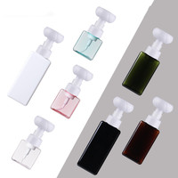 Botol busa plastik persegi PETG, 250ml 450ml 650ml ml, pembersih tangan, Dispenser sabun stempel bunga, botol pompa LONGCHENG