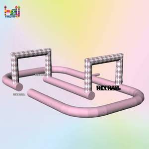 Piste de voitures tamponneuses rose, piste de course gonflable, jeux gonflables, obstacle gonflable, karting en plein air pour enfants, sports - Product Image 4