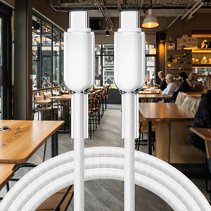 Gradient Trắng nylon bện USB C để Loại C Cáp truyền dữ liệu tốc độ cao cho máy tính sạc độ bền cao - Product Image 4