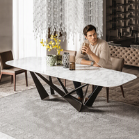 Table à manger rectangulaire en marbre Youtai, style italien, luxe léger, écologique, moderne, vintage, design doux pour la salle à manger