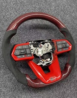 Volant en fibre de carbone rouge pour Toyota LC Alphard Série 80 Hilux Land Cruiser Crown, style GR en cuir, Chine