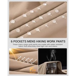Custom <b>Mens</b> Hiking <b>Pants</b> Quick Dry Water Resistant Lightweight Nylon <b>Cargo</b> <b>Pants</b> Breathable Work Travel <b>Pants</b> With 6 Pockets - Product Image 3