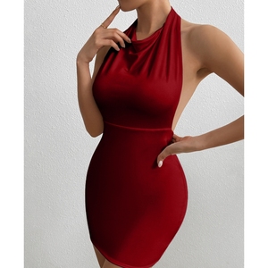 ชุดเดรสแฟชั่นฤดูร้อนสำหรับผู้หญิงแบบผูกคอ ไร้แขน เปิดหลัง เซ็กซี่ - Product Image 6