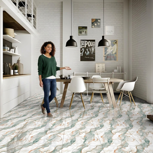 Glacier Brown 600x600mm Polished Porcelain <b>Tiles</b> Digital Print Marble Look Ceramic Flooring Design - Product Image 5