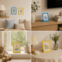 Cadre photo en PVC coloré pour enfants, couleurs vives, affichage mural ou sur table, cadre pour dessins d'enfants