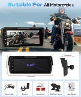 Écran tactile universel pour moto HD IPS de 6,86 pouces |   CarPlay/Android Auto sans fil, étanche IP67 et connectivité