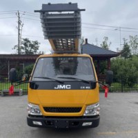 Véhicule élévateur à échelle aérienne diesel JMC 32m 36m 40m Plate-forme à flèche télescopique pour travaux d'entretien et de déménagement