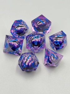 Acrylic Polyhedral <b>Dice</b> <b>Set</b> 7pcs DND Dragon Theme Resin <b>Dice</b> for Board Games RPG Sharp Edges Durable Design - Product Image 5