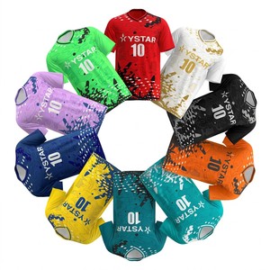 Kit <span class=keywords><strong>Calcio</strong></span> Personalizzato OEM per Uomo Adulto, Maglia a Maniche Corte e <span class=keywords><strong>Pantaloncini</strong></span>, 100% Poliestere, Leggero e Traspirante, per Allenamento Estivo del Club - Product Image 1