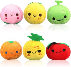Juego de Frutas de Peluche Suaves Personalizadas, Coloridas y Adorables: Melocotón, Naranja, Piña y Cantalupo - Product Image 1