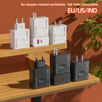 Chargeur mural rapide USB C PD 120W QC3.0 avec protections OTP OVP OCP, ignifuge, 1x USB, prise EU/US/UK, pour téléphone portable