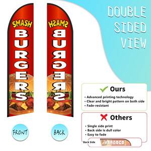 2.5*11.5 FT BURGERS High Quality Custom Feather <b>Flags</b> Beach <b>Flag</b> for Beach Party and Advertising Promotions - Product Image 2