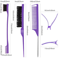 Usine En Gros 12 Pcs/Set Peigne De Coiffure Ensemble Teasing Brosse À Cheveux Ensemble En Plastique Queue De Rat Peigne Bord Brosse avec Pinces À Cheveux
