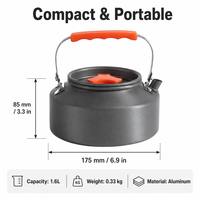 Bouilloire de camping pour 2-3 personnes, revêtement céramique, bec verseur, poignée pliable, vente en gros OEM, bouilloire de survie pour la randonnée en plein air