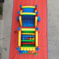 Château gonflable avec toboggan, parcours d'obstacles coloré pour enfants, maison de saut gonflable pour location de fête en plein air