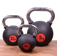 Ensemble de Kettlebells Noirs en Fer et Caoutchouc, Personnalisables avec Logo, Durables, Tendance et de Haute Qualité pour le Fitness (Vente en Gros)