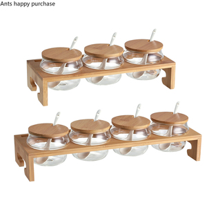 Kreatives Glas-Gewürzbox-Set im Schlichten Stil, <span class=keywords><strong>3</strong></span>-teiliges Aufbewahrungsset für Zuhause, Küchen-Gewürzbehälter - Product Image 6