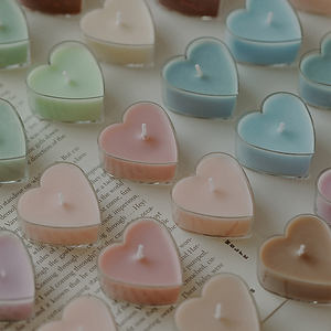 Velas pequeñas hechas a mano en forma de corazón coloridas atmósfera perfumada <span class=keywords><strong>mini</strong></span> fragancia perfumada vela perfumada de cera de té - Product Image 6