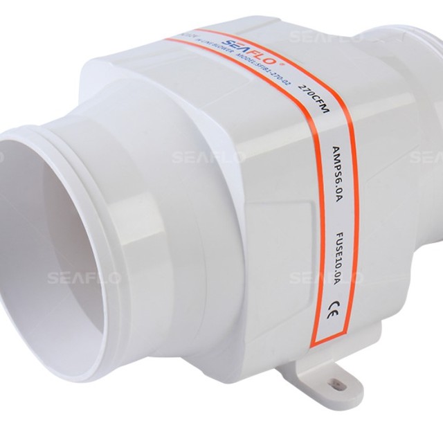 SEAFLO In-Line Bilge Boat Air Blower 3 Inch 12V Exhaust Fan