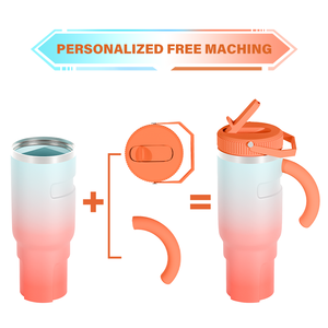 Leakproof Custom logo Insulated Double Wall Hot Cold Thermal Sport Travel Coffee Mug Vacuum Stainless Steel Tumbler with Handle - Product Image 4