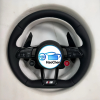 Volant de course à fond plat avec chauffage et palettes de changement de vitesse pour Audi A6 C7 A7 C7 S6 RS6 – Amélioration