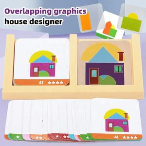 Concepteur de maison explorer superpositions graphiques Puzzle jouet enfants Figure géométrique logique spatiale pensée formation Puzzle jeu de société - Product Image 3