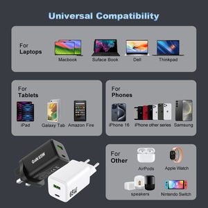 เครื่องชาร์จโทรศัพท์มือถือ Type C 65W ระบบ CE Hors KC Grs อะแดปเตอร์ที่ชาร์จแบบสากล PD 3.0 QC GAN ที่ชาร์จเร็ว65W สำหรับ iPhone - Product Image 5