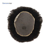 Système de remplacement capillaire pour hommes noirs, cheveux afro bouclés, base en dentelle française de qualité supérieure, cheveux humains Remy, perruque 8x10 pouces