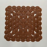 Tapis de bain carré en PVC YIJU à motif solide, antidérapant avec ventouses puissantes pour douche, toilettes et porte