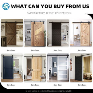 باب حظيرة جرار عصري من الخشب الصلب بتعليق مخفي، باب منزلق لغرفة الدراسة وغرفة الملابس والمطبخ والحمام - Product Image 5