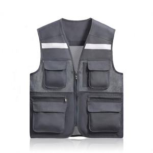 Vente en gros Gilet de sécurité personnalisé Gilet multi-poches en polyester sans manches pour les bénévoles de travail avec n'importe quel logo - Product Image 6