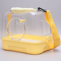 Sac de transport panoramique portable en plastique pour oiseaux, perroquets, cochons d'Inde, avec sangle de transport extérieure