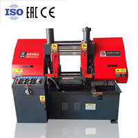 Scie à ruban horizontale semi-automatique GB4230 avec pince hydraulique pour la coupe de barres et de tuyaux métalliques