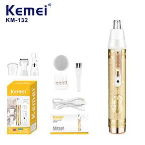 Recortadora Eléctrica 4 en 1 KEMEI Km-132 para <span class=keywords><strong>Nariz</strong></span> <span class=keywords><strong>y</strong></span> Cejas para Hombre, Funciona con Batería <span class=keywords><strong>y</strong></span> USB, Máquina de Afeitar Doméstica Conveniente - Product Image 1