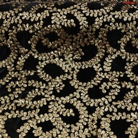 Tissu en velours Terciopelo de Twin Textile, vente en gros d'usine, nouveau magnifique tissu brodé pour robe, tissu en dentelle perlée à sequins personnalisé