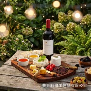 Wooden Cheese Tray Square Steak Pizza Platter Home Fruit Dessert Serving Tray Ready To Eat Food Elegant Design - Product Image 3