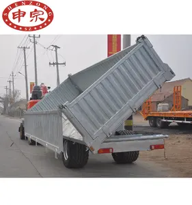 6 tấn lốp lớn trục cầu đơn trang trại máy kéo thủy lực dump tipping trailer