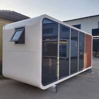 Cabane modulaire de luxe en forme de pomme, maison préfabriquée miniature, capsule spatiale, maison mobile pour complexe hôtelier en plein air