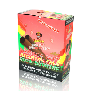 Honeypuff Brand Atacado Frutas Flavored Hemp Wraps Com Pontas De Rolamento Resealable Zip Pack Rolling Paper Acessórios - Product Image 1