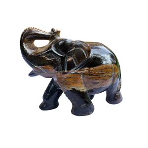 Elefante de Ojo de Tigre Natural, Figura de Elefante Tallada en Piedra Preciosa Natural, Regalo de Elefante, Elefante de Ojo de Tigre, Elefante de la Suerte - Product Image 2