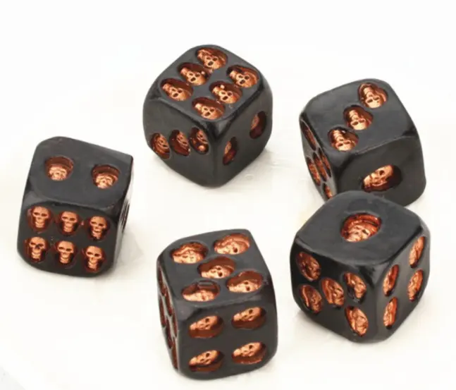 D6 Dice Drinking Games 5pcs/set 6 Sides Resin Black Dice For Halloween Party 18mm D6 dice