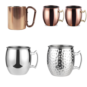Tazza Moscow Mule in Rame Martellato <span class=keywords><strong>Oro</strong></span> <span class=keywords><strong>Nero</strong></span> da 500ml (16oz) in Acciaio Inossidabile 304 per Caffè Puro, per France Ocean 5 Velebitsko - Product Image 2