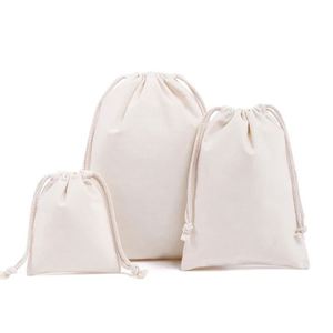 Custom Logo Organic Cotton Muslin <b>Canvas</b> <b>Drawstring</b> Dust Jewelry <b>Bag</b> for Handbags and Shopping Pouches - Product Image 2